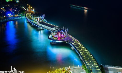 Ninh Khieu Bridge Lit up at Night in Can Tho, Vietnam