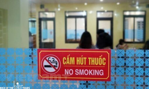 No Smoking Sign displayed in Public in Vietnam